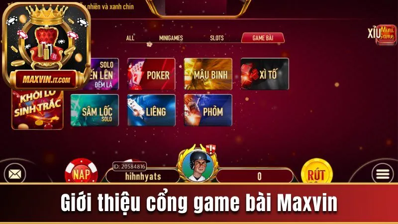 Giới thiệu cổng game bài Maxvin