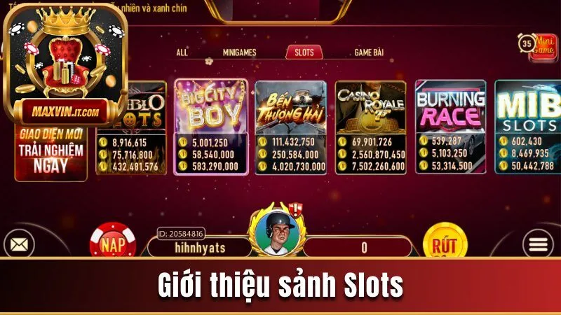 Giới thiệu sảnh Slots